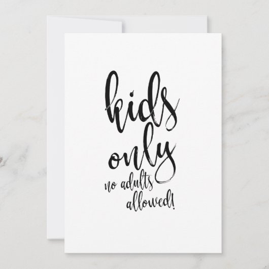 Kinder tabelkalligrafie Betaalbaar bruiloft Kaart (Voorkant)