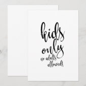 Kinder tabelkalligrafie Betaalbaar bruiloft Kaart (Voorkant / Achterkant)