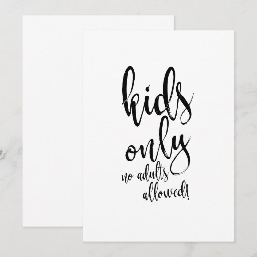 Kinder tabelkalligrafie Betaalbaar bruiloft Kaart (Voorkant / Achterkant)