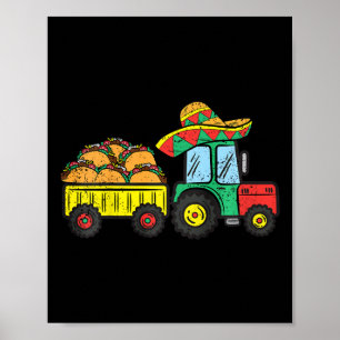 Kinder taco tractor Cinco de Mayo Mexicaanse eten Poster