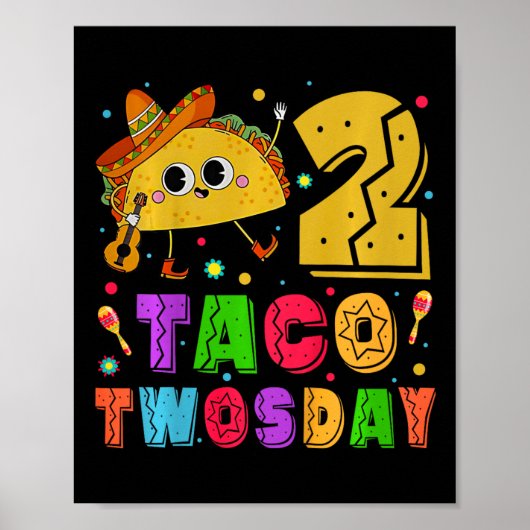Kinder Taco Twosday - Dos Peuter Verjaardagsfeest  Poster (Voorkant)