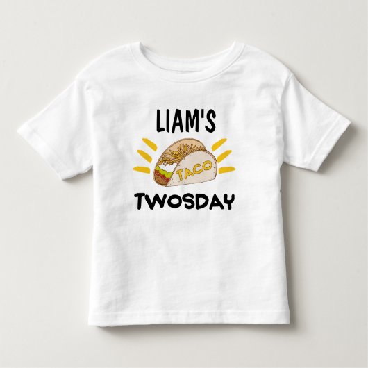 Kinder Taco Twosday Verjaardag T-shirt (Voorkant)