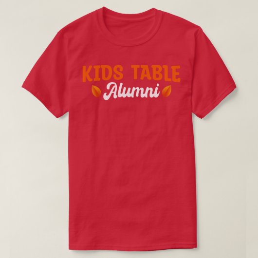 Kinder tafel alumni grappig retro blad bijpassende t-shirt (Design voorkant)