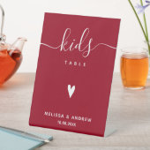 Kinder tafel - Elegant Calligraphy Red Wedding Reclamebord Met Voetstuk (Insitu)