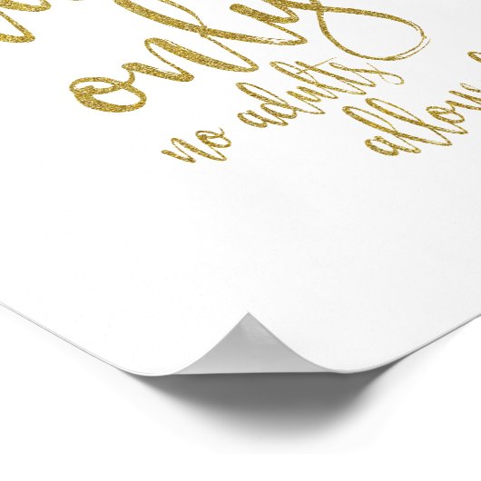 Kinder tafel Gold Glitter 8x10 bruiloft Poster (Hoek)