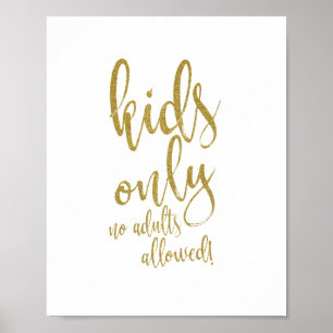 Kinder tafel Gold Glitter 8x10 bruiloft Poster