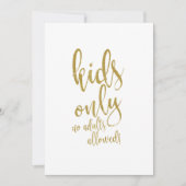 Kinder Tafel Gold Glitter Betaalbaar Weddenschap Kaart (Voorkant)