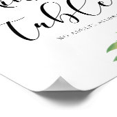 Kinder tafel Waterverf groene bladeren trouwbord Poster (Hoek)