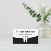 Kinder tandarts Schattige Kawaii Tooth Funny Simpl Visitekaartje (Staand voorkant)