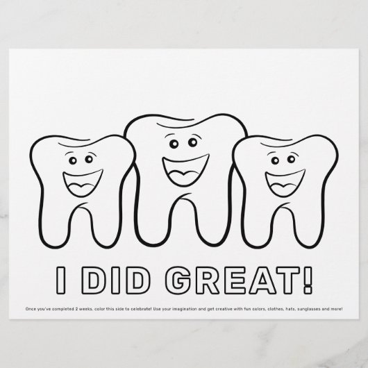 Kinder tandheelkundige glimlach zorg grafiek flyer (Achterkant)