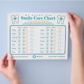 Kinder tandheelkundige glimlach zorg grafiek flyer (Hand)