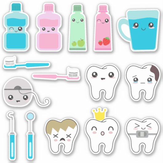 Kinder tandheelkundige hygiëne sticker (Voorkant)