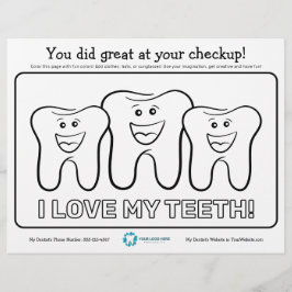 Kinder tandheelkundige kleurplaat flyer