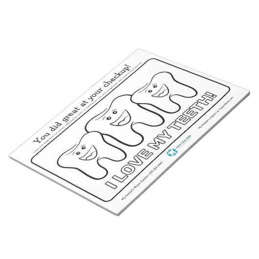 Kinder tandheelkundige kleurplaat notitieblok (Schuin)