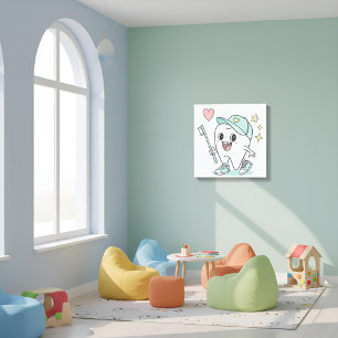Kinder tandheelkundige kliniek kunst canvas afdruk