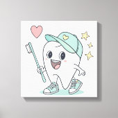 Kinder tandheelkundige kliniek kunst canvas afdruk (Voorkant)