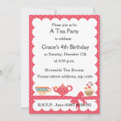 Kinder Tea Party Uitnodiging (Voorkant)