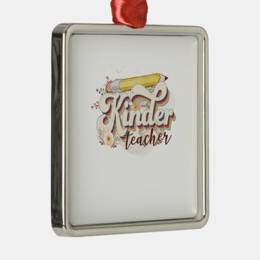 Kinder Teacher Metalen Ornament (Rechts)