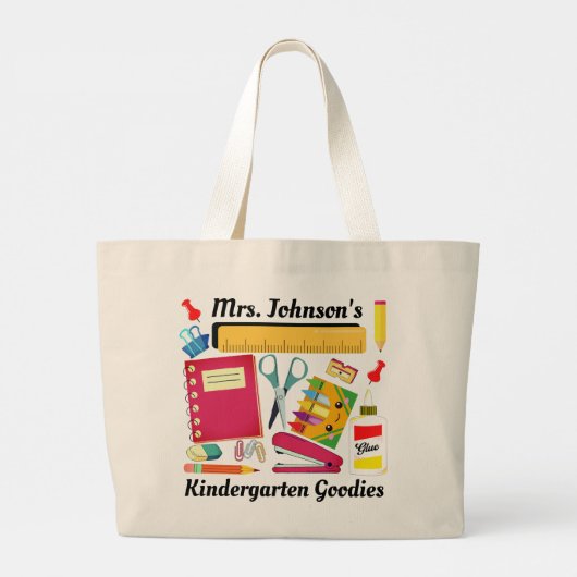 Kinder Teacher's School Stuff Large Canvas tas (Achterkant)