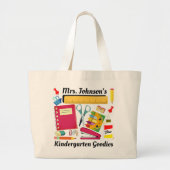 Kinder Teacher's School Stuff Large Canvas tas (Voorkant)