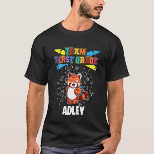 Kinder team eerste klas adley gepersonaliseerd t-shirt (Voorkant)