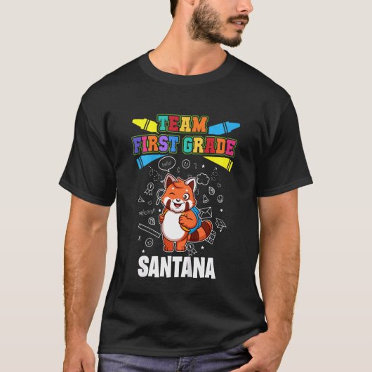 Kinder team eerste rang Santana gepersonaliseerd T-shirt (Voorkant)