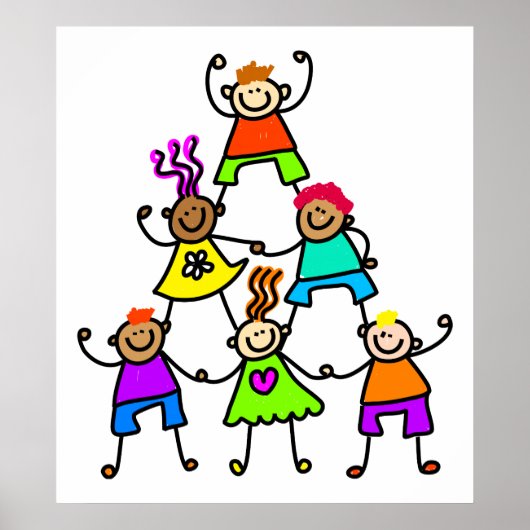 Kinder teamwerk poster (Voorkant)