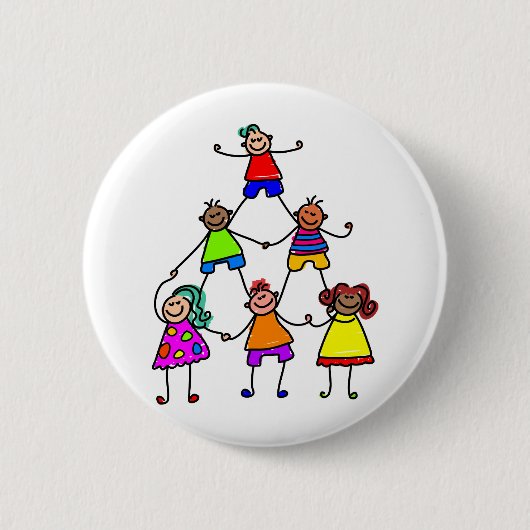Kinder teamwerk ronde button 5,7 cm (Voorkant)