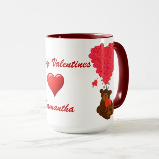 Kinder teddybeer Valentijnse  Mok (Voorkant rechts)