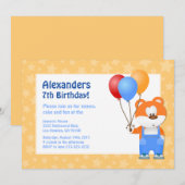 Kinder Teddybeer verjaardagsfeestje Kaart (Voorkant / Achterkant)
