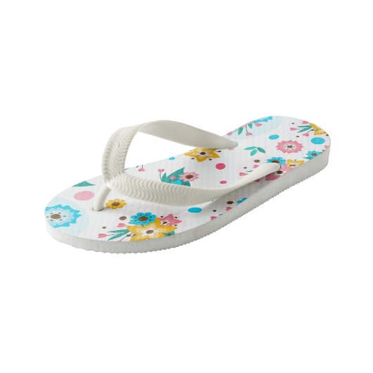 Kinder Teenslippers-Bloemen Kinder Teenslippers (Schuin)