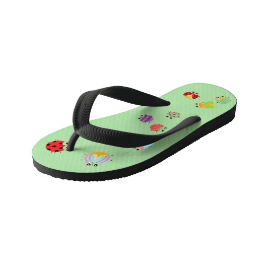 Kinder Teenslippers - Bugs Light Green (Schuin)