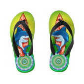 Kinder Teenslippers Haai surf hippy boho2 (Voetbed)