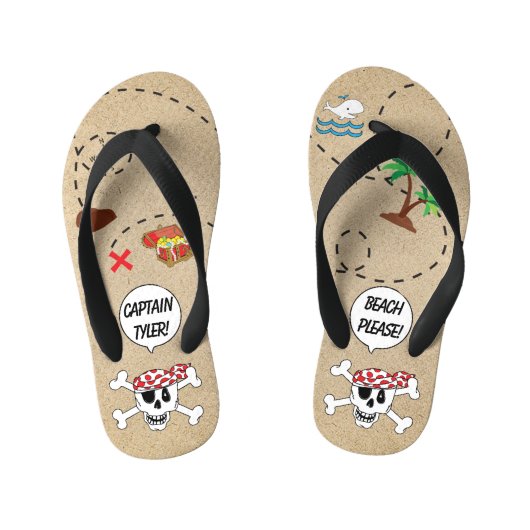 Kinder Teenslippers Pirate Kaart (Voetbed)