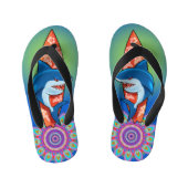 Kinder Teenslippers Shark surven hippy boho (Voetbed)