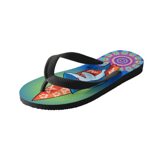 Kinder Teenslippers Shark surven hippy boho (Schuin)