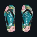 Kinder Teenslippers van geverfde Floral Blooms<br><div class="desc">Het witte manuscript "Bloemenmeisje"over de voortreffelijke acrylflorals en de achtergrond van de douanekleur,  in kinder grootte. De prachtige bloemen zijn bij Creëer the Cut. Vind hen op Creative Market https://crmrkt.com/7WdAX,  Etsy https://www.etsy.com/shop/CreateTheCut,  en www.createthecut.com vinden de overeenkomstige broodjes van de bruidspartij in mijn winkel!</div>