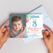 Kinder Tekenballonnen en Regenboog Verjaardagsfees Kaart