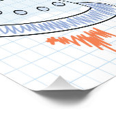 Kinder tekening, ruimte, aliens, universum, schatt perfect poster (Hoek)