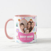 Kinder tekenstijl foto Moederdag cadeau Mok (Links)