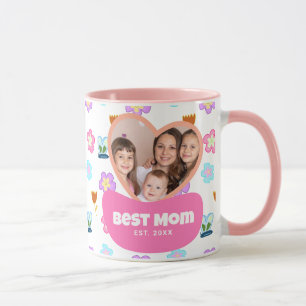 Kinder tekenstijl foto Moederdag cadeau Mok