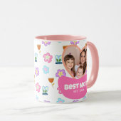 Kinder tekenstijl foto Moederdag cadeau Mok (Voorkant rechts)