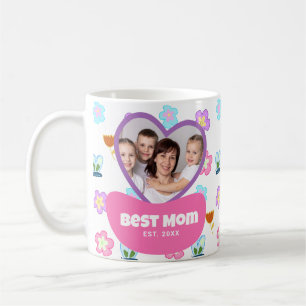 Kinder 'Tekenstijl Foto Moederdag Gift Roze Koffiemok