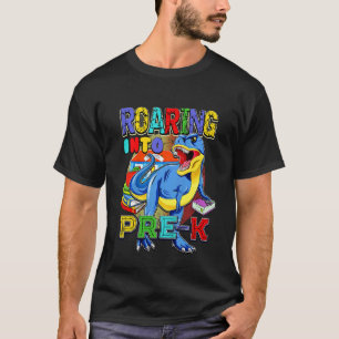 Kinder terug naar school dinosaurus brullend in pr t-shirt