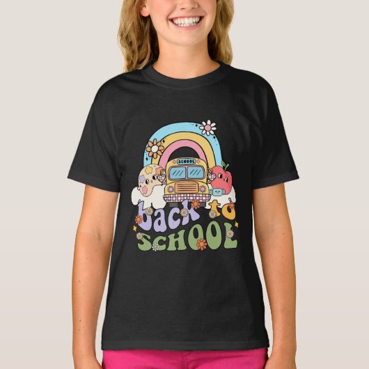 Kinder terug naar school Retro Graphic T-shirt (Voorkant)