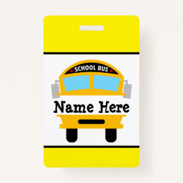 Kinder Terug naar schoolbus Persoonlijke naamkaart Badge