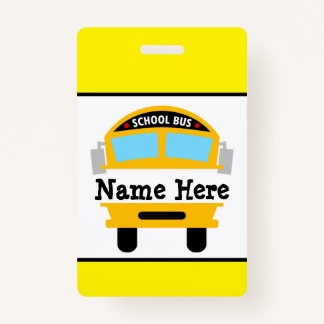 Kinder Terug naar schoolbus Persoonlijke naamkaart Badge