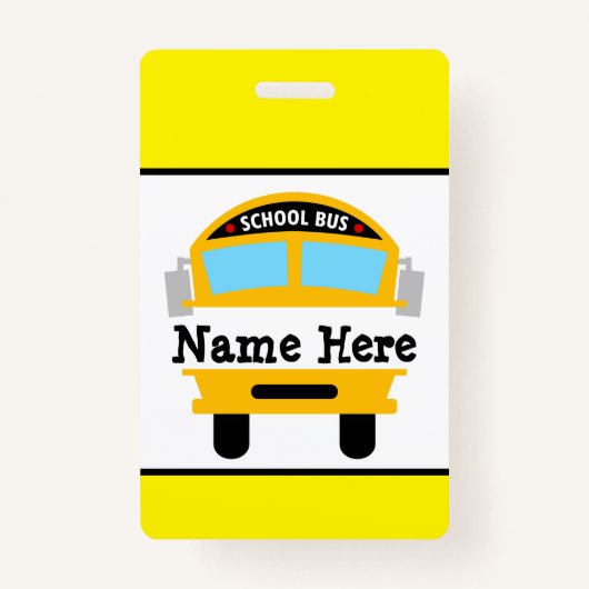 Kinder Terug naar schoolbus Persoonlijke naamkaart Badge (Voorkant)