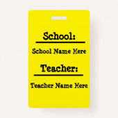 Kinder Terug naar schoolbus Persoonlijke naamkaart Badge (Achterkant)