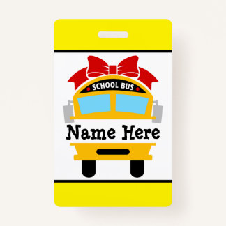 Kinder Terug naar schoolbus Persoonlijke naamkaart Badge